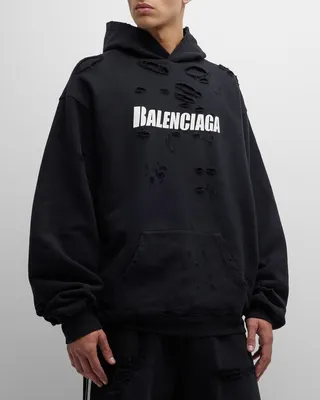 Men's Double-Layer Destroyed Hoodie