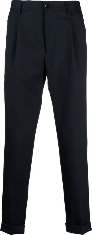 Turn-Up Hem Tapered Trousers
