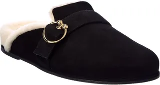 Stuart Weitzman Cozy Luxering Suede & Shearling Clog