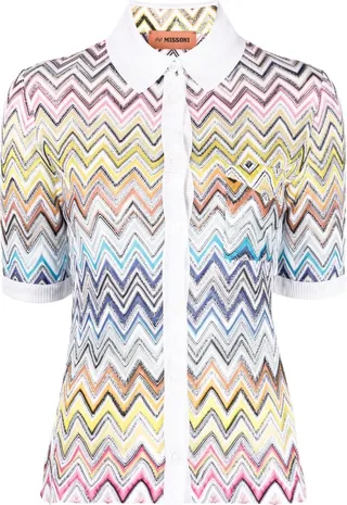 MISSONI- Zig-zag Motif Polo Shirt