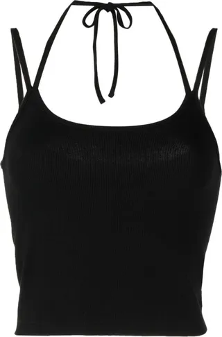 Halterneck Fine-Ribbed Top