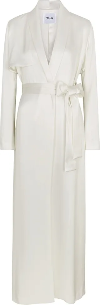 Galvan Belted Satin Trench Coat