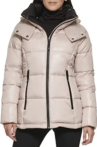 Kenneth Cole Women's Horizontal Zip Puffer