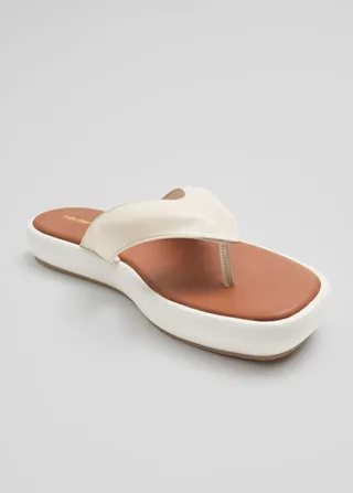 Leather Platform Flip Flops