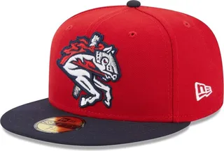 Men's New Era Red Binghamton Rumble Ponies Authentic Collection Alternate Logo 59FIFTY Fitted Hat