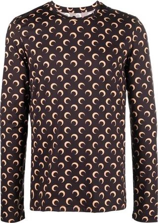 crescent moon-print T-shirt