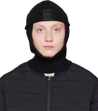 Y-3 Black Wool Icon Balaclava