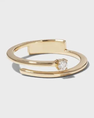 14k Solo Diamond Double-Band Ring