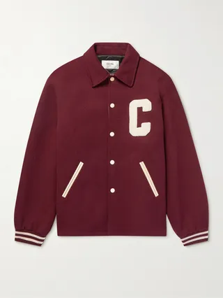 Logo-Appliquéd Mohair-Blend Bomber Jacket