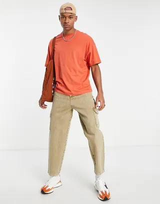 ASOS DESIGN oversized t-shirt with crew neck in orange
