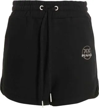 Pinko Logo Printed Drawstring Shorts