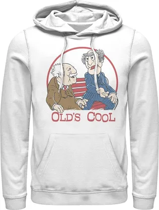 Men's The Muppets Old's Cool Pull Over Hoodie - White - 3X Large