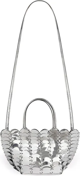 Silver Sequin Detail Shoulder Bag