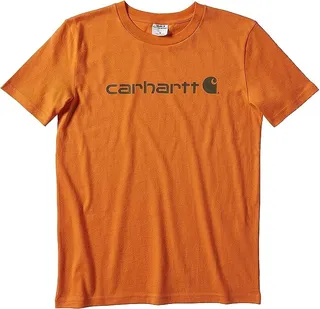 Carhartt Boys' Knit Short Sleeve Crewneck Logo T-Shirt (Orange) Men's T Shirt