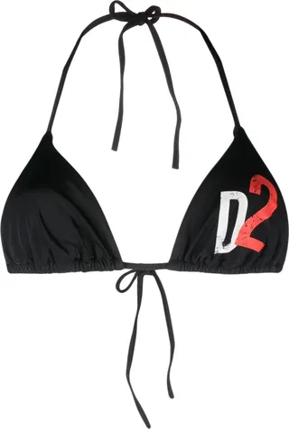 Logo-Print Bikini Top