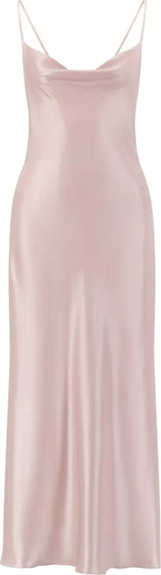 SAVANNA - Satin Glitter Dress - Light Pink