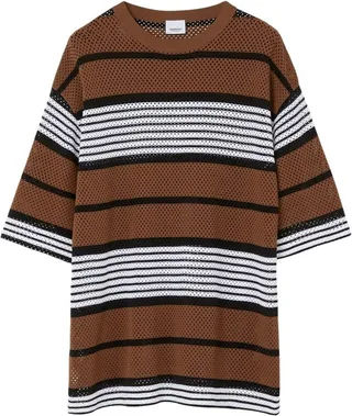 Burberry Stripe Print Oversized T-Shirt
