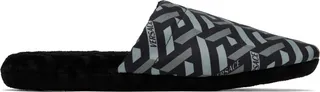 Versace Underwear Black 'La Greca' Slippers