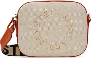 Stella McCartney Beige & Orange Brailed Faux-Leather Bag