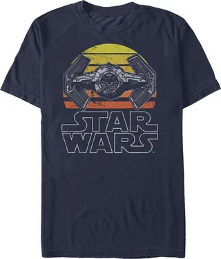 Men's Star Wars TIE Fighter Retro T-Shirt - Navy Blue - X Large