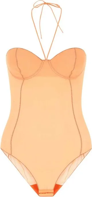 Oséree Halter-Neck Sheer Bodysuit