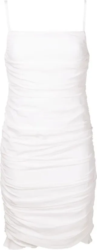 Feather-Trim Mini Dress