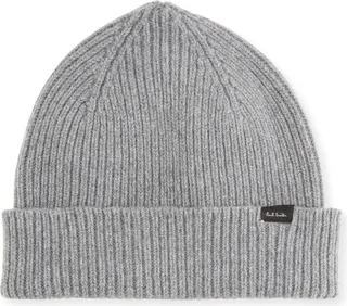 Men's Ribbed Cashmere-Wool Beanie Hat