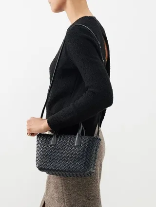 Cabat Mini Intrecciato-leather Top-handle Bag