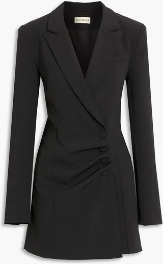 Serene ruched crepe blazer