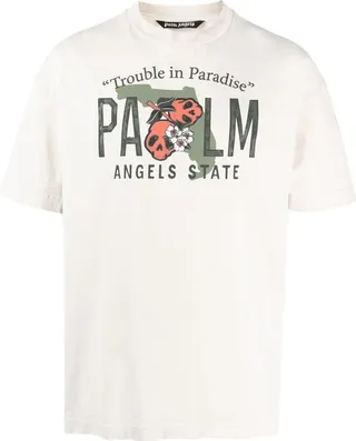 Trouble in Paradise-print T-shirt