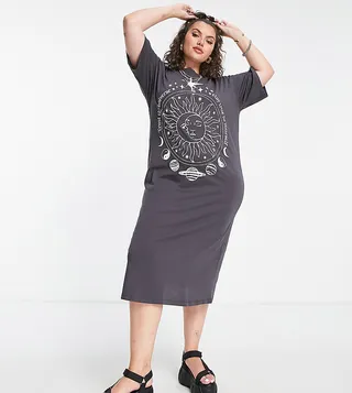 ASOS DESIGN Curve exclusive solstice midi t-shirt dress