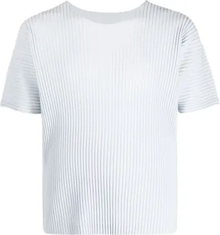 ribbed round-neck T-shirt