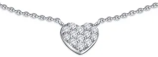 Simulated Diamond Mini Pavé Heart Anklet