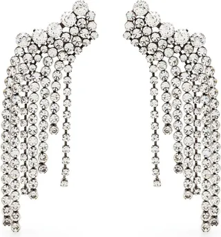 Crystal-Embellished Fringe Earrings