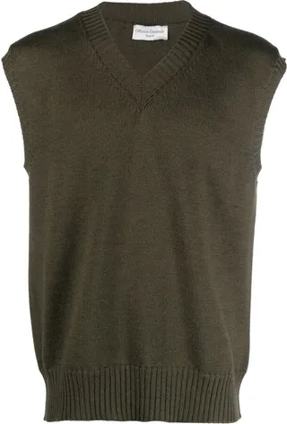V-neck wool sweater vest