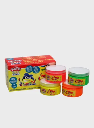 4 Colors Neon Finger Paint 70Ml (Jumbo)