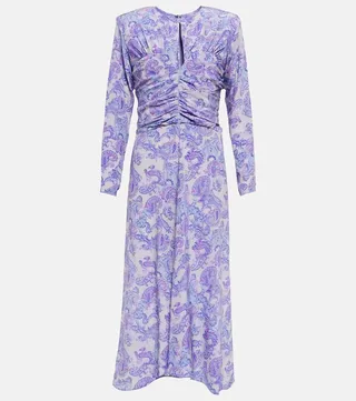Telima paisley silk midi dress