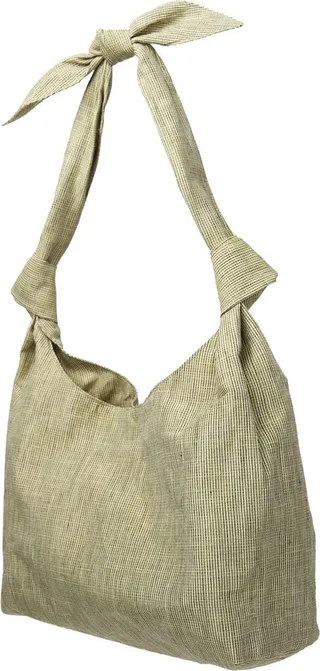 MLE - Nodo Linen Tote Bag In Verte Green