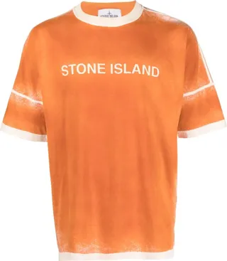Sienna Orange Logo Print Cotton T-Shirt