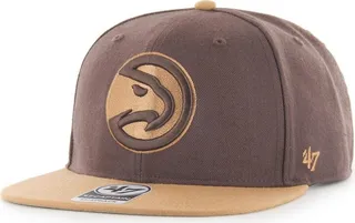 Men's '47 Brand Brown Atlanta Hawks No Shot Two-Tone Captain Snapback Hat
