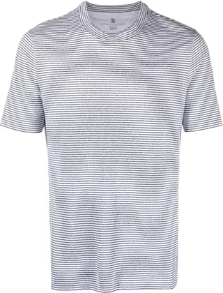 BRUNELLO CUCINELLI- Striped Cotton T-shirt