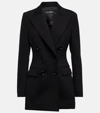 Double-breasted crepe blazer