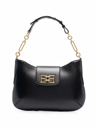 Logo-Plaque Leather Shoulder Bag