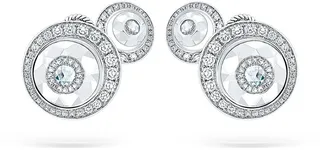 18kt white gold diamond Rose Cut Forever Double Disc earrings