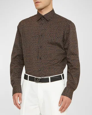Men's Geometric-Print Sport Shirt