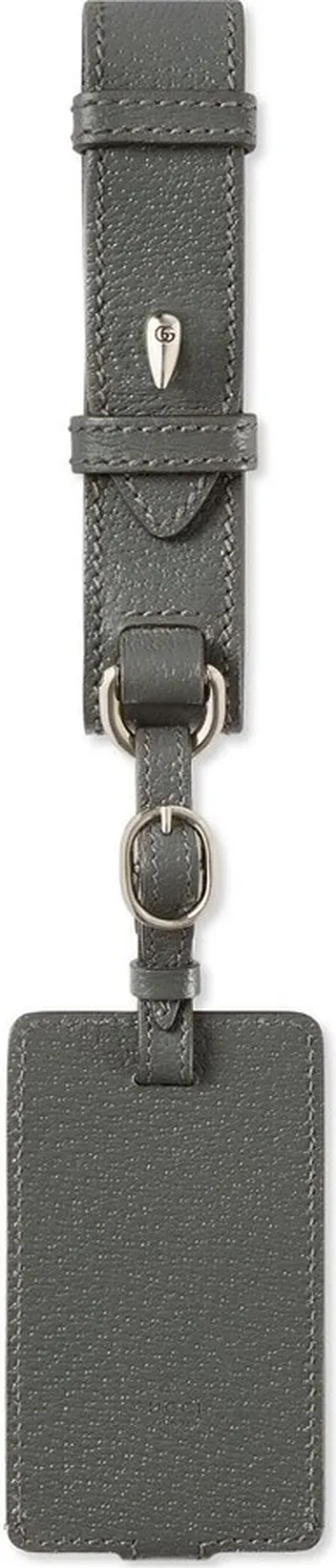 Debossed-Logo Leather Travel Tag
