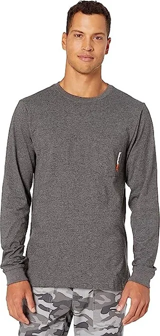 Timberland PRO Base Plate Blended Long Sleeve T-Shirt (Dark Charcoal Heather) Men's Clothing