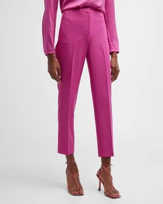 Alexi Cropped Straight-Leg Twill Pants