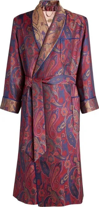 Daniel Hanson Dh Gown Blue Pais Pink Lining