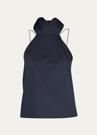 Self-Tie Halter Neck Top